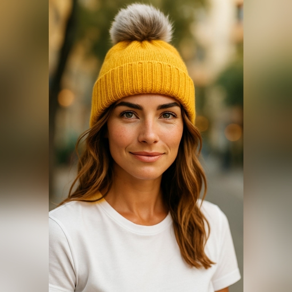 ARDENE Yellow Knit Touque for Women